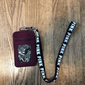 PINK lanyard and card case